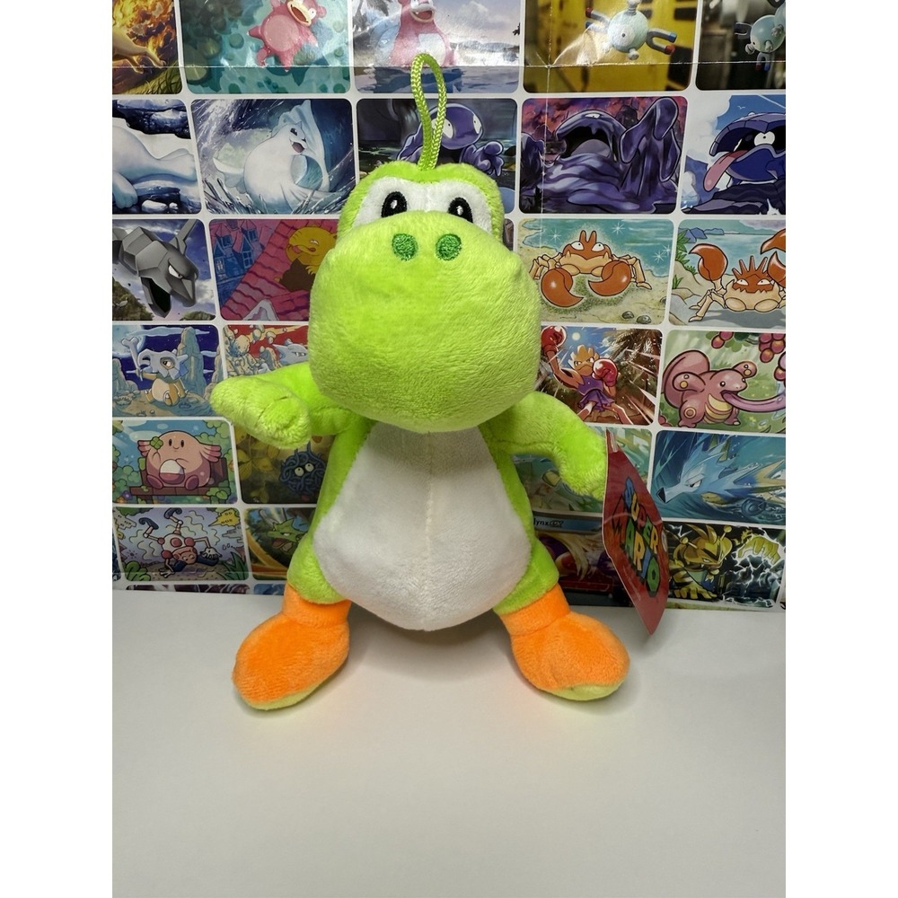Super Mario Yoshi Plush 9" Green Dinosaur‎ Character Nintendo NWT